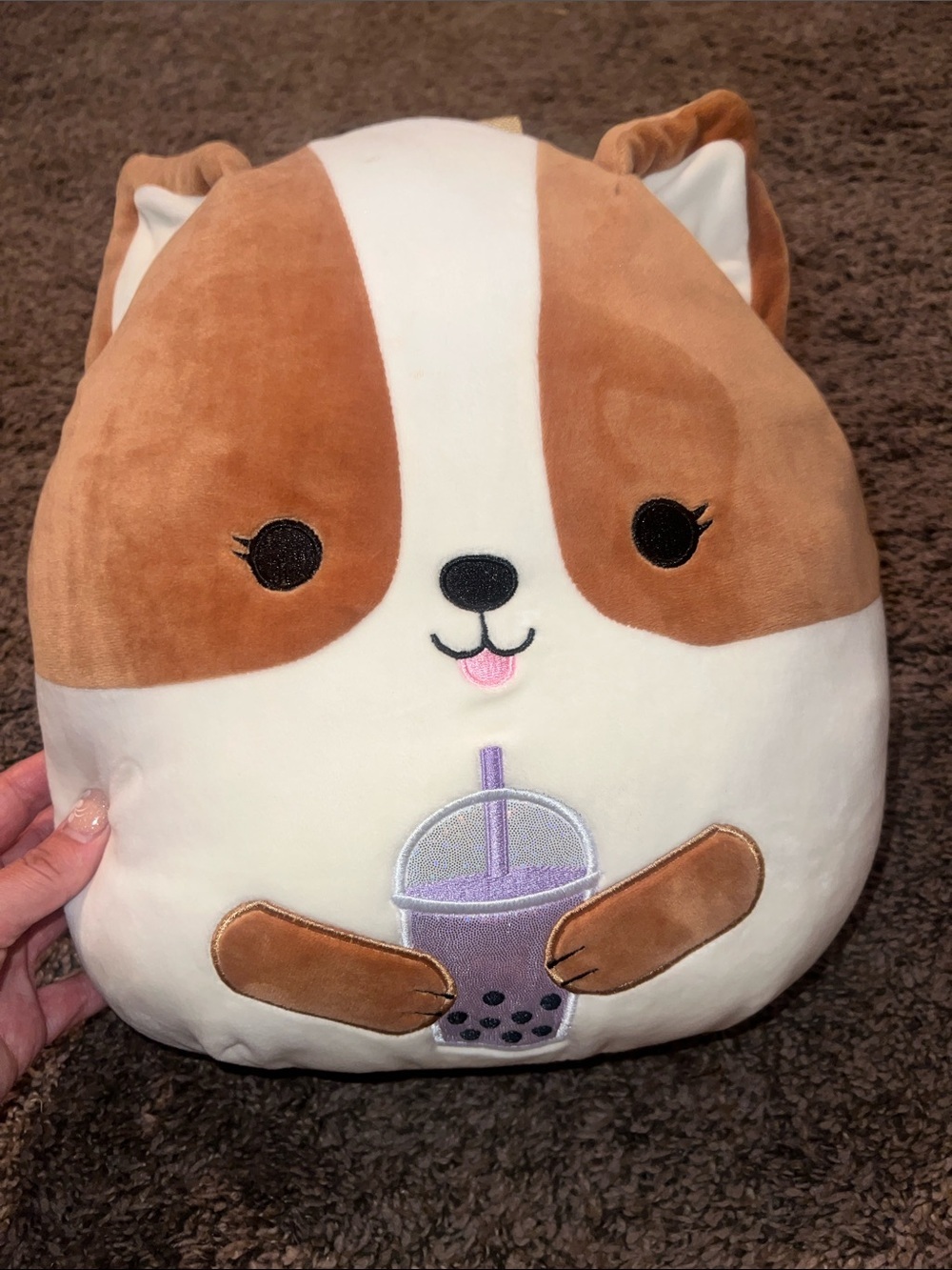 plush backpack, Squishmallows Regina the Corgi